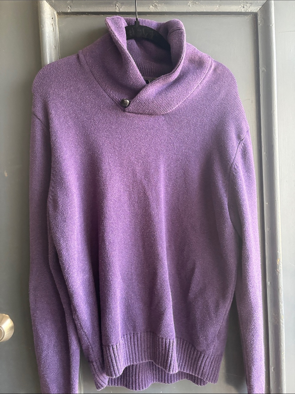 Jos. A. Bank Purple Cowl Button Sweater